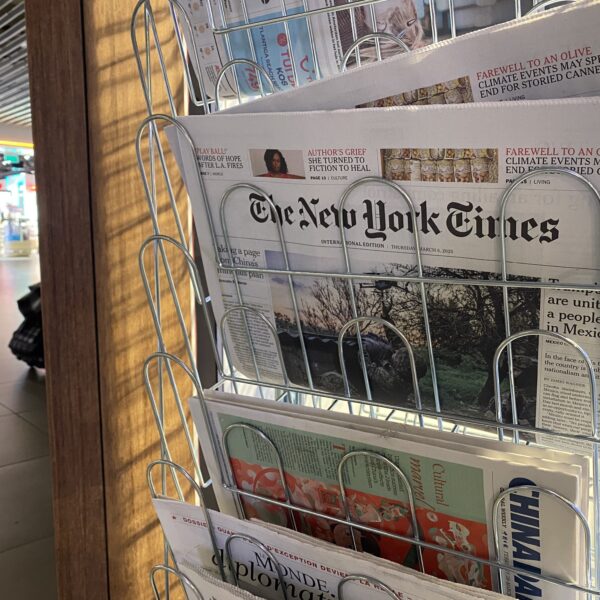 New York Times in een kiosk